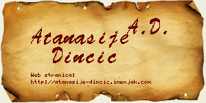 Atanasije Dinčić vizit kartica